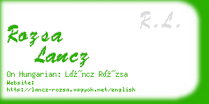 rozsa lancz business card